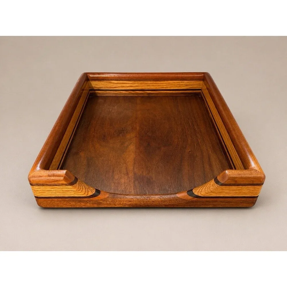 Danish Modern Paper Tray & Letter Organizer in Teak, Maple & Walnut